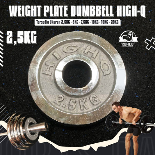 HIGH-Q Electroplated Weight Plate Barbel / Plat Pemberat - 2,5KG