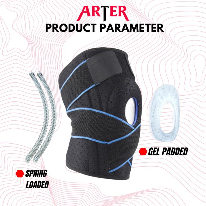 ARTER Knee Support PRO DEFENSE Brace Deker Pelindung Lutut Gel Spring - Obsidian Blue