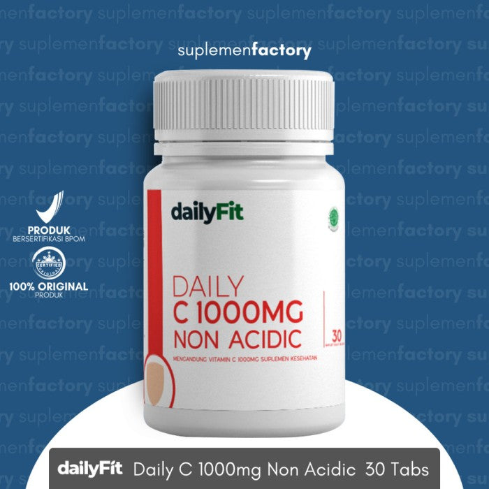 DailyFit Daily C 1000mg Non Acidic Vitamin C 30 Tablets - TANPA PROMO