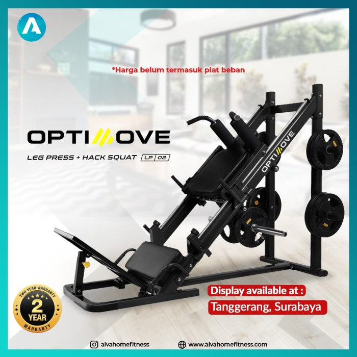 Optimove LP-02 Leg Press + Hack Squat Bukan Smith Machine Gym Fitness