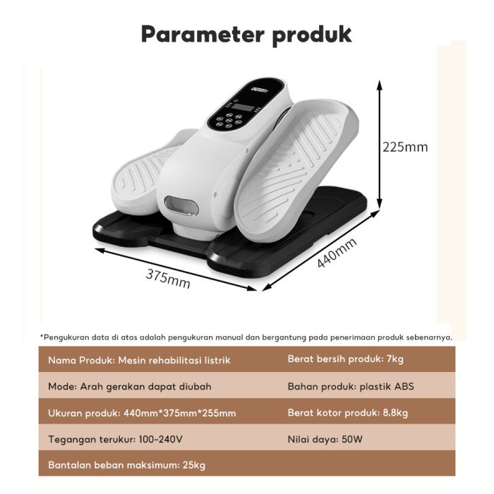 OneTwoFit Mini Exercise Bike Mini Stepper Exercise Bike Sepeda Statis Terapi Portable - Putih