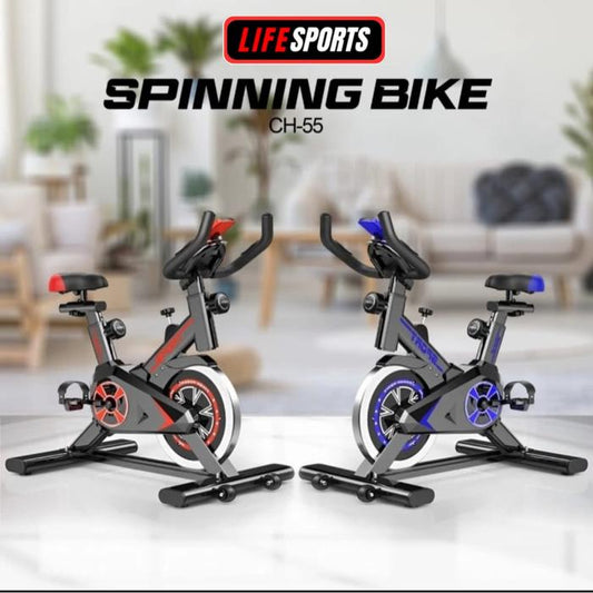 Spining bike lifesports  LS CH-55 Sepeda olahraga rumahan untuk ruangan - Hitam