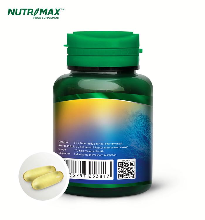 Nutrimax Squalene Softgel Isi 30, Kandungan Oksigen Ikan Hiu Laut untuk Metabolisme