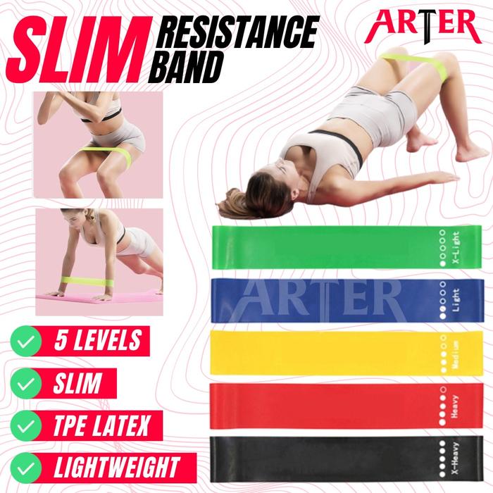 ARTER RESISTANCE BANDS Loop Short Resistant Band Stretch Band Premium Latex - Hijau