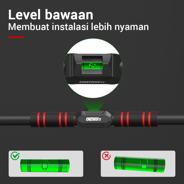 OneTwoFit Adjustable Pull up Bar Dinding Door Chin Up Alat Fitness Doorway Door Bar Alat Gym Chinning Bar