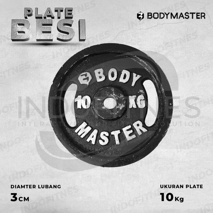 BODYMASTER [10KG] Plate Dumbell Beban Besi Barbell Dambel Dumbel - 3CM, TOPED