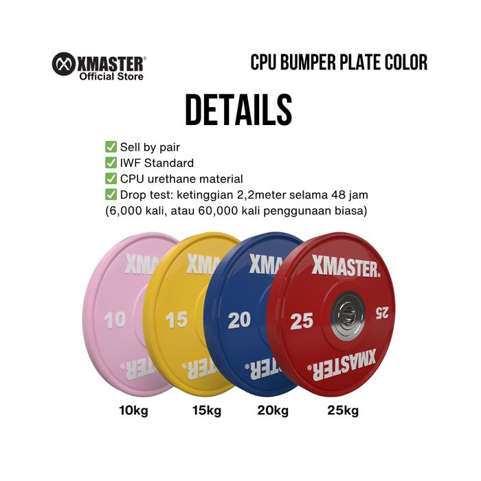 XMASTER Bundle - CPU Bumper Plate Set 140kg + Training Barbell 15kg + Plate Storage + Change Plate