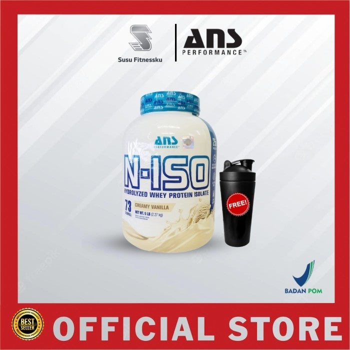 ANS N ISO 5 Lb Hydrolized Whey Protein Isolate N-ISO 5lb - Vanila, Bonus Shaker