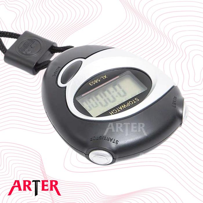 ARTER Stopwatch Digital Timer Olahraga Genggam LCD + Strap Stop Watch