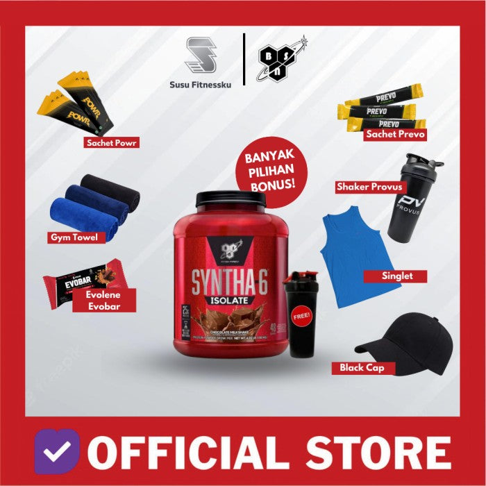 BSN Syntha Isolate 4 lb BSN SYNTHA-6 ISOLATE - Coklat, Bonus Shaker