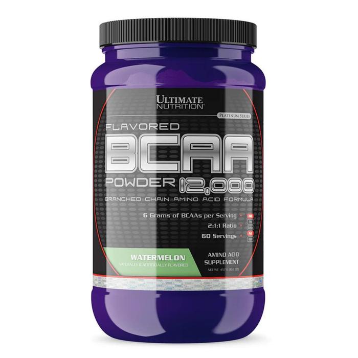Ultimate Nutrition Flavored BCAA 12,000 suplemen fitness / suplemen gym / suplemen protein penambah massa otot - Fruit Punch, 475 gr