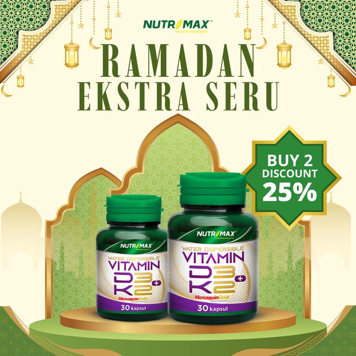 Nutrimax Promo Bundling Spesial Ramadhan D3 Magnesium + K2 Complete Multivitamin D3 + K2 Diagard Nutrikidz Stomach Care Menaquin Gold Vitamin K2 Water Soluble - D3 1000 IU 60 Tablet ( 2 Botol )