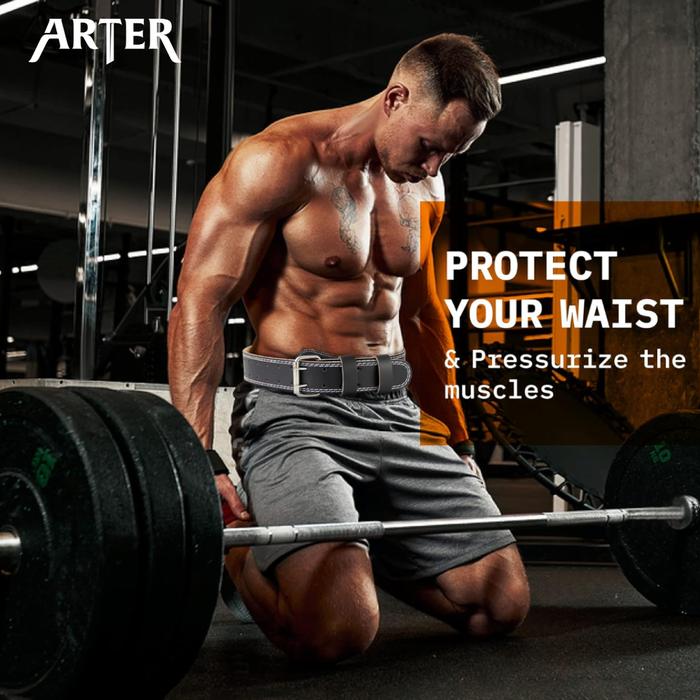 ARTER Gym Belt Weightlifting Kulit Sabuk Fitness Angkat Beban Powerlifting Deadlift Squat Back Support Spine Bench Press - S