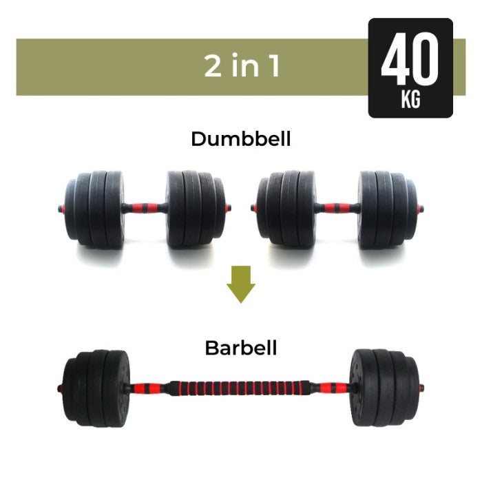 F207 READY ALAT FITNES Dumbbell Adjustable Set 2 in 1 MULTIGUNA BARBEL