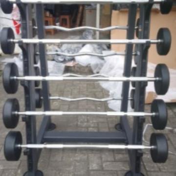 barbel dumbell rubber stik panjang lurus import warna hitam mulai 10kg - 40kg - 10kg