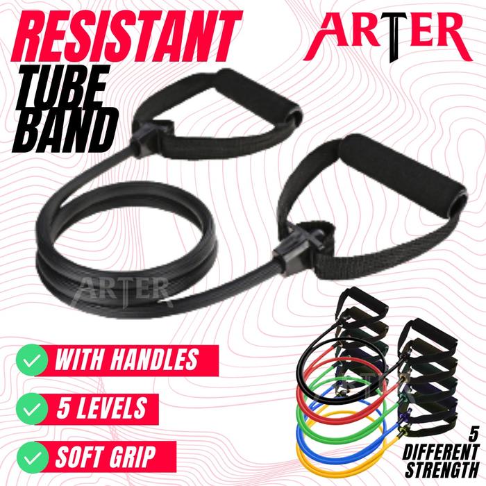 ARTER Resistance Tube Resistance Band Resistant Yoga Fitness Gym - Kuning