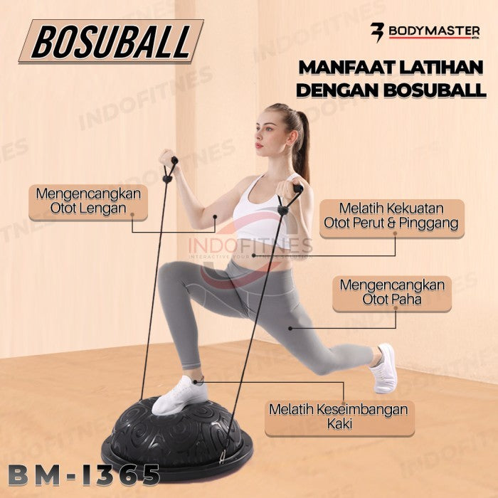 BODYMASTER Bosu Ball BM-I365 Balance Trainer Bola Yoga Bosuball Fitnes - Hitam Premium