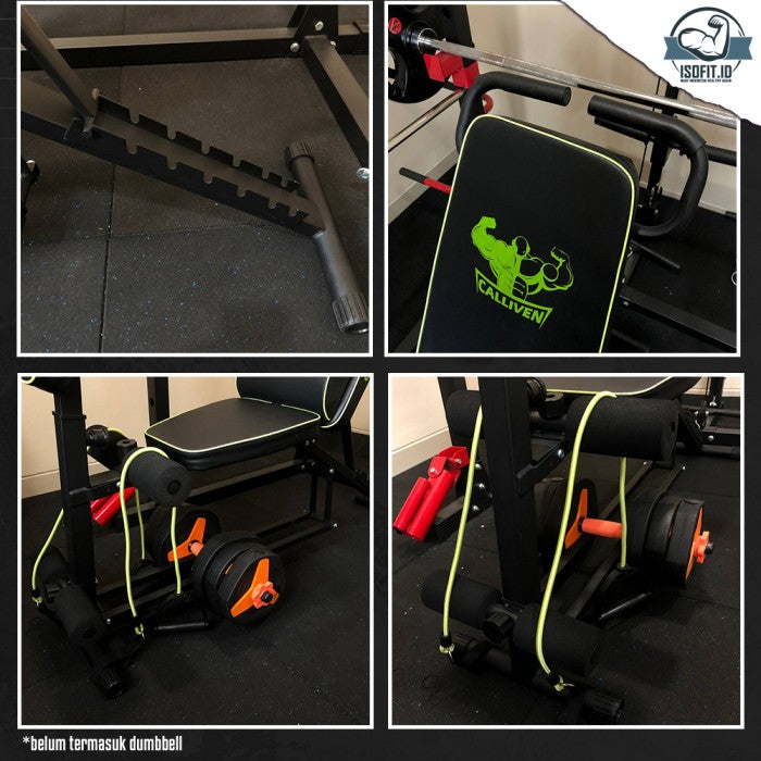Adjustable Bench Press / Kursi Gym Multifungsi / Kursi Latihan Kebugaran dengan tali resistensi - YLD-51