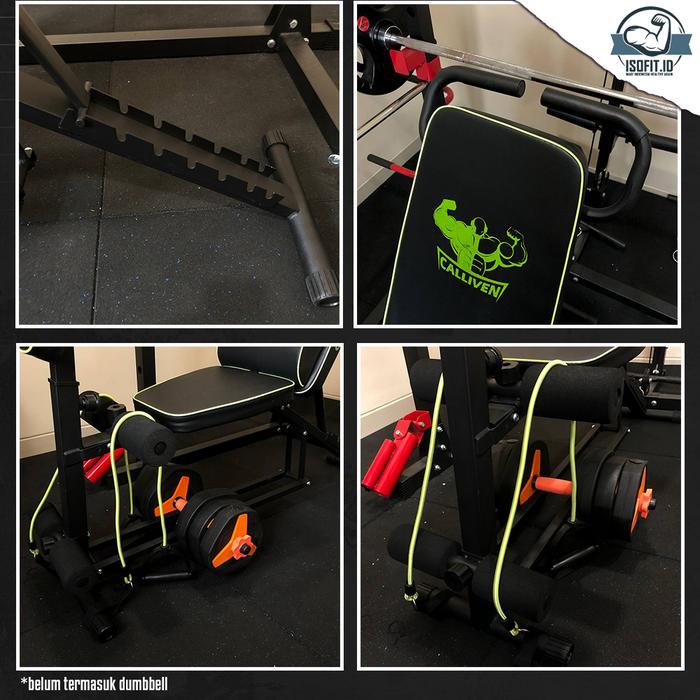 Adjustable Bench Press / Kursi Gym Multifungsi / Kursi Latihan Kebugaran dengan tali resistensi - YLD-53