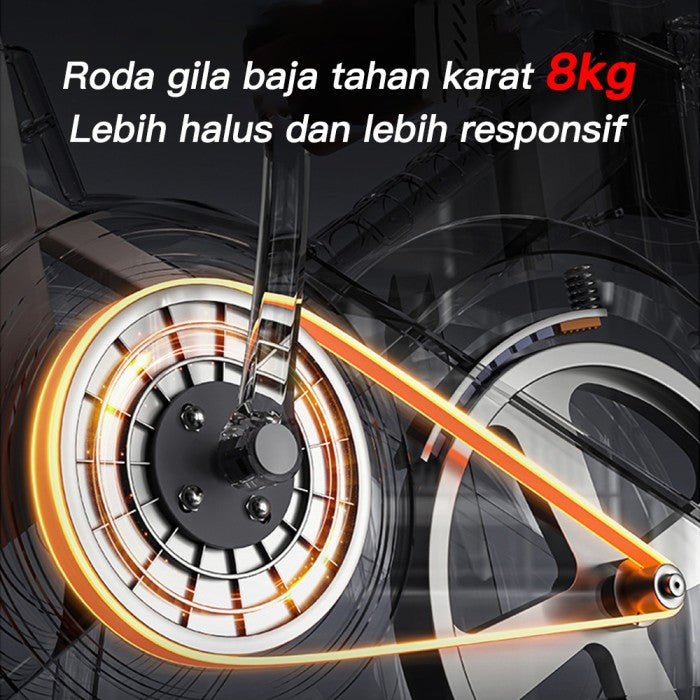 OneTwoFit Spinning Bike LCD Monitor Adjustable Seat 8KG Flying Wheel Exercise Bike Alat Gym Sepeda Statis