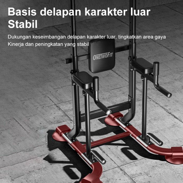OneTwoFit Multi-Function Adjustable Chin Up Bar Power tower Pull up