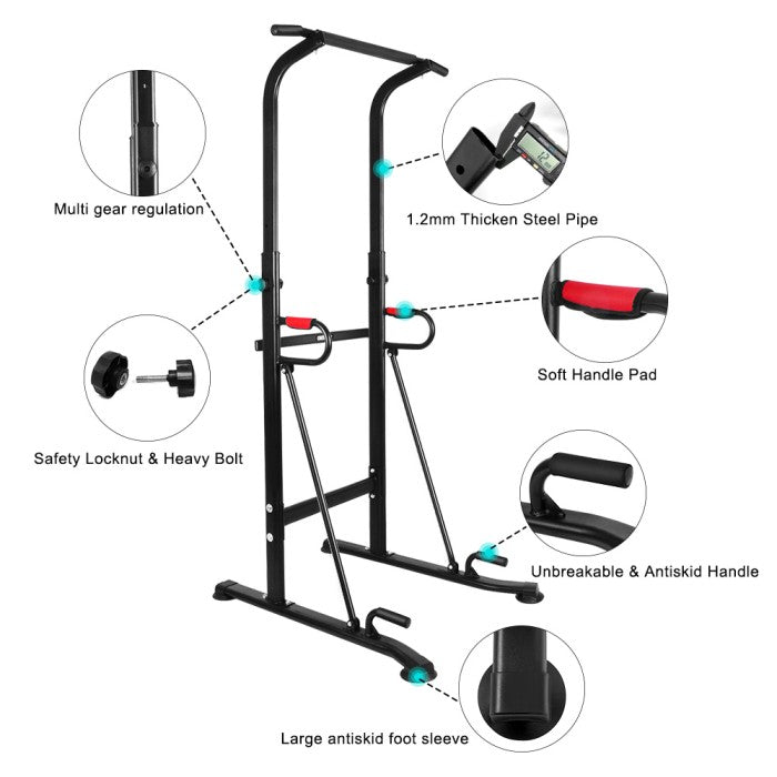 OneTwoFit Multi-Function Power Tower,Adjustable Height Pull up Station