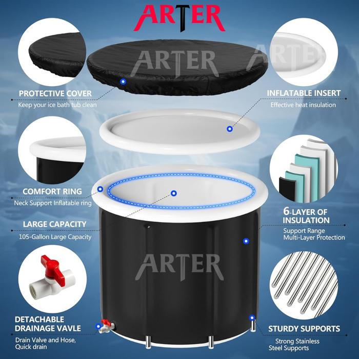 ARTER Ice Bath Portable Body Tub Terapi Es & Penyembuhan Otot Rendam Badan Es Ice Tub Theraphy Inflammatory Prevention Inflamasi
