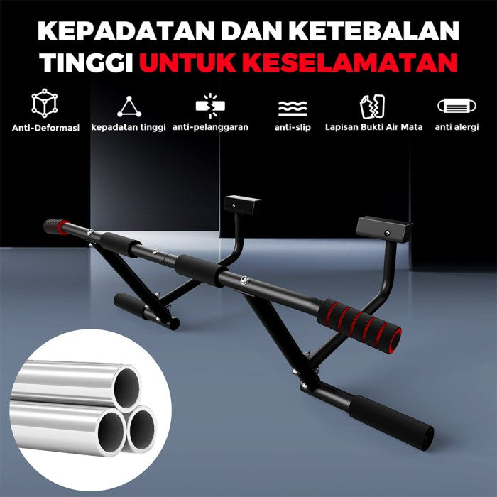 OneTwoFit Doorway alat Pull Up Bar Door Adjustable Width Elevated alat olahraga Fitness Gym