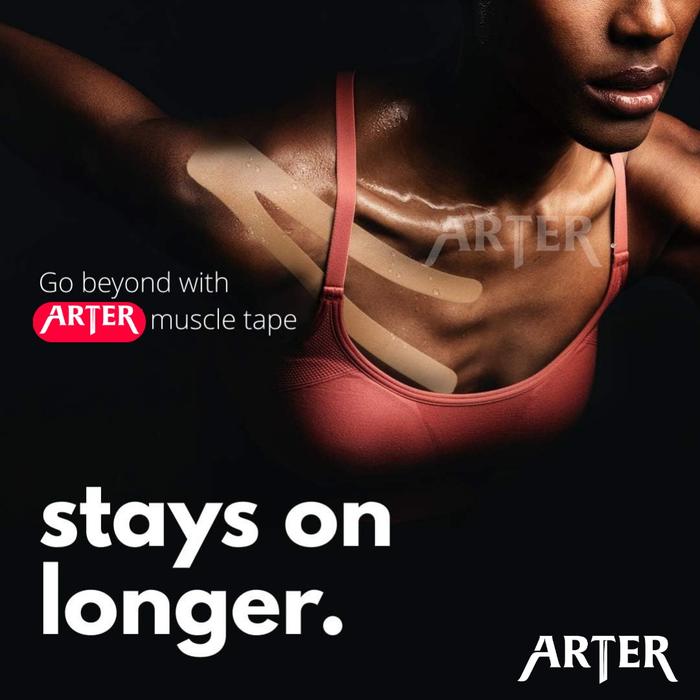 ARTER KINESIOLOGY TAPE Kinesio Tape 5cm x 5m Terapi Olahraga GYM - Hitam