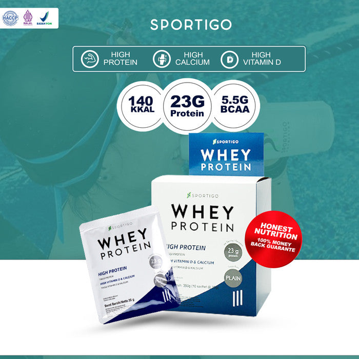 SPORTIGO Susu Whey Protein Isolate Concentrate Pure 350 gram 10 Sachet