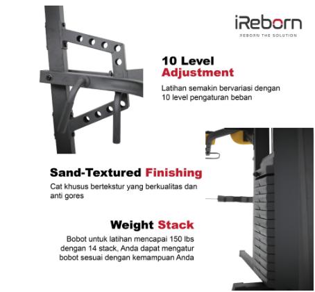 Alat Fitness Home Gym 3 sisi + SAMSAK TINJU 150LBS iReborn Muti Station Home