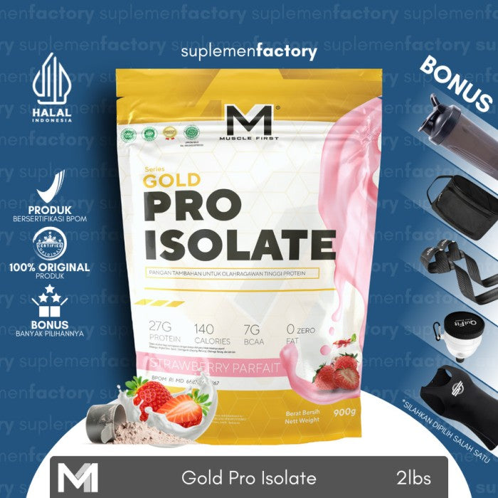 MUSCLE FIRST PRO GOLD 2 LBS WHEY PROTEIN ISOLATE FREE SHAKER - Taro