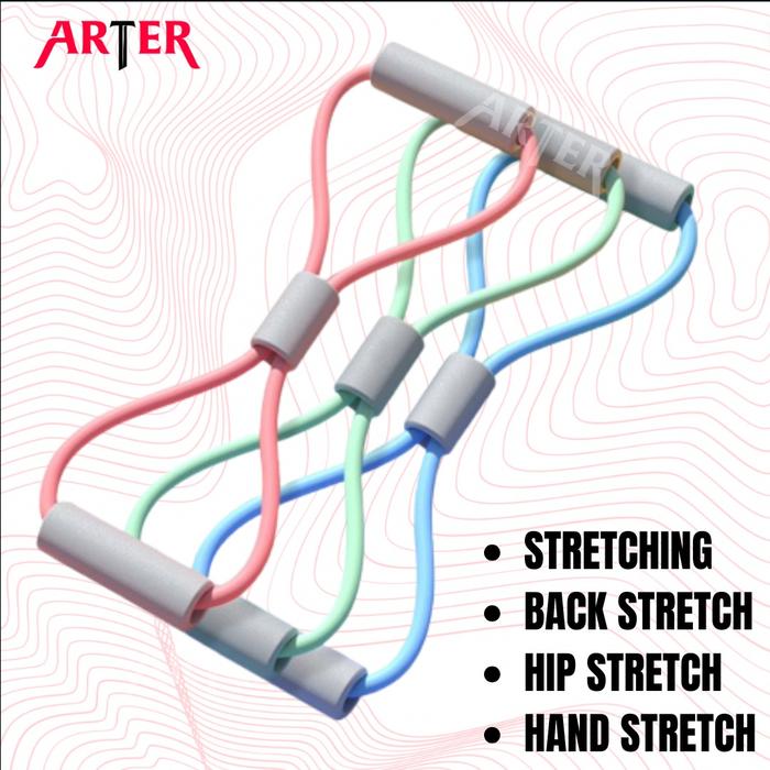 ARTER Yoga Resistance Band 8 Figure Resistant Loop Bands Gym Fitness - Ocean Blue