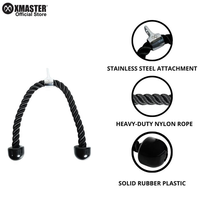 XMASTER Tricep Rope Tali Gym Nilon Latihan Tricep Bicep Otot Lengan Strength Crossfit Training - Rope Only