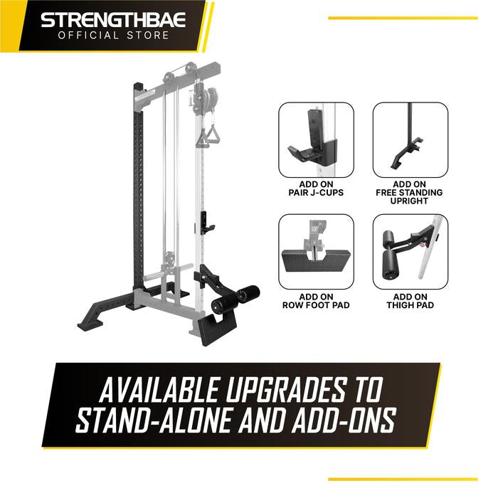 Single Tower Cable Machine Plate Loaded STRENGTHBAE Functional Trainer Wall Mounted Cable Crossover Pulldown Row Pushdown Mesin Kabel Gym - Cable Tower