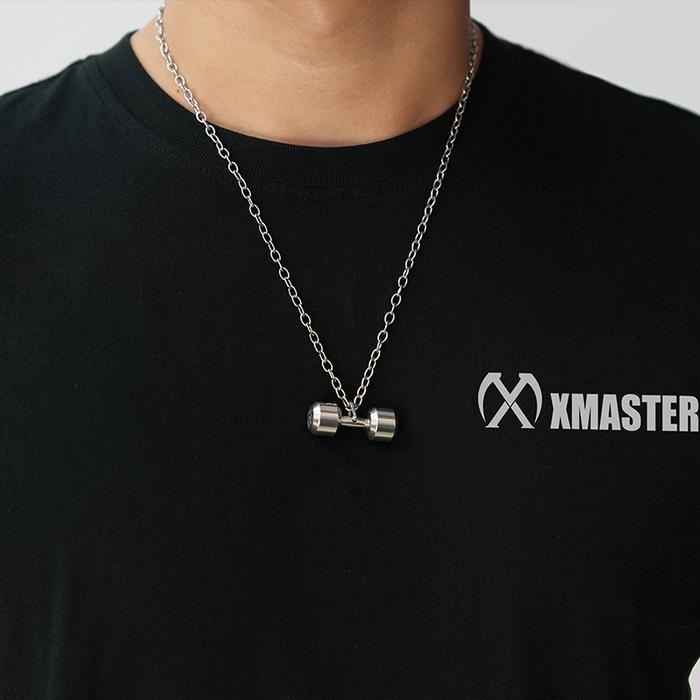 XMASTER dumbbell necklace gym jewelry gift 316 stainless steel CrossFit fitness bodybilding Rogue - Male 35 gr