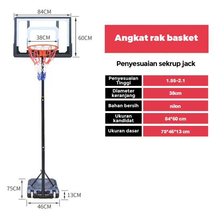 OneTwoFit Bingkai Basket 1.55-2.1m Ring basket portable anak dan dewasa bisa diatur naik turun Ring Basket