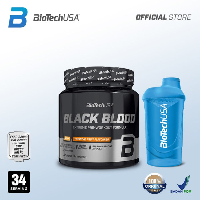 Biotech - BLACK BLOOD PRE-WORKOUT 340 Gram - Tropical Fruit