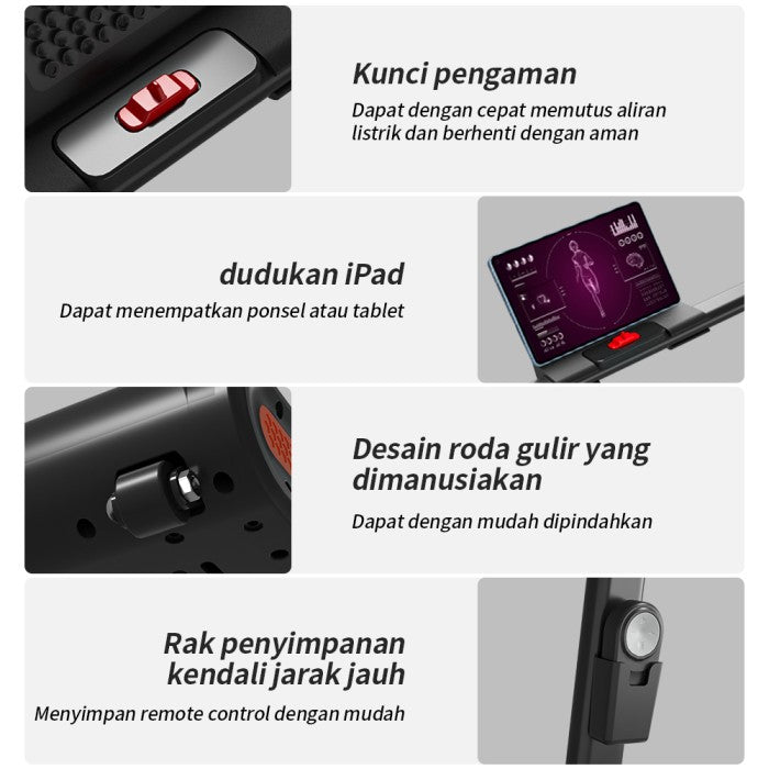 OneTwoFit 2 in 1 Running Pad 2.5HP Treadmill Listrik Lipat Treadmill Alat Fitness Treadmill