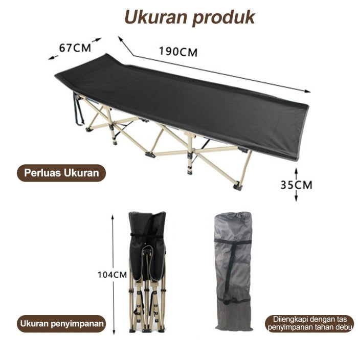 OneTwoFit Ranjang Lipat Folding Bed Lipat Portable Ranjang Camping Besi Malas Folding Bed