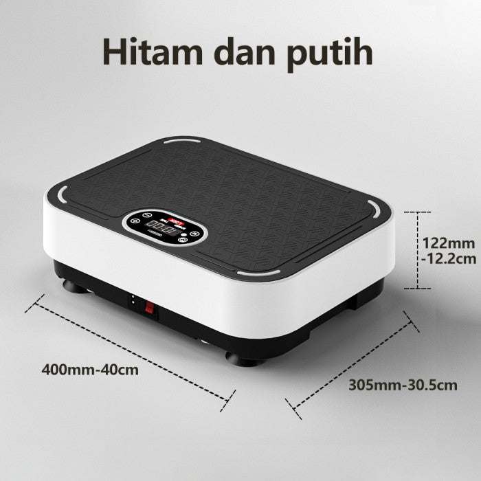 OneTwoFit Fitness Exercise Vibration Machines Whole Body Vertical Rhyt - Hitam dan putih