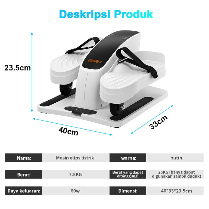 OneTwoFit Mini Exercise Bike Sepeda Terapi Statis Portable Electric Elliptical Bike