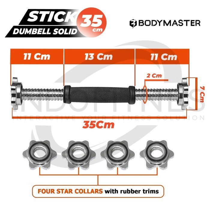 BODYMASTER Stick Straight Bar 35cm Solid - Stik Dumbell Pendek Lurus - Stick BM-A154