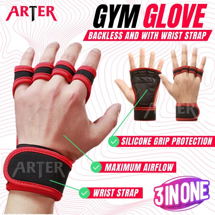 ARTER Gym Gloves Sarung Tangan Fitness Weight Lifting with Wrist Strap - M