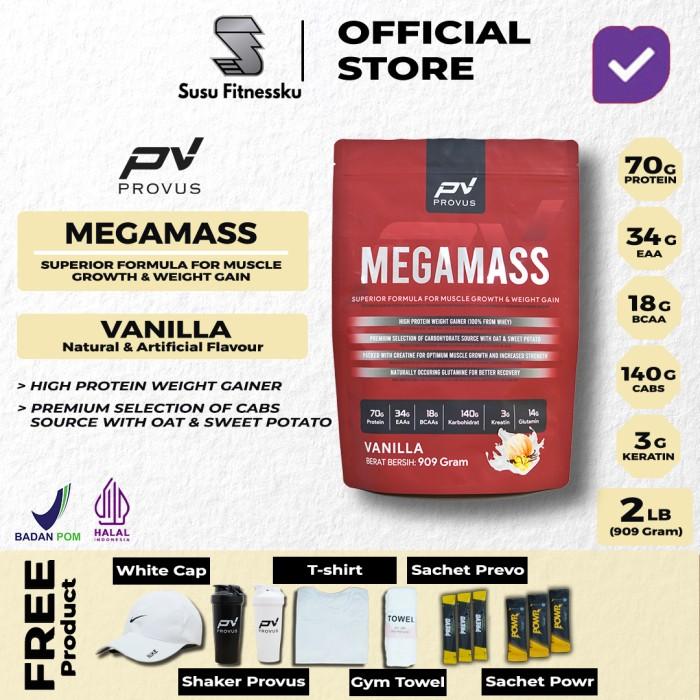 Provus Mega Mass 2 Lb - 4 Serving Weight Gainer - Vanila, Handuk