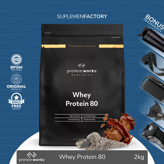 TPW The Protein Works Whey Protein 80 Concentrate 2kg - Coklat