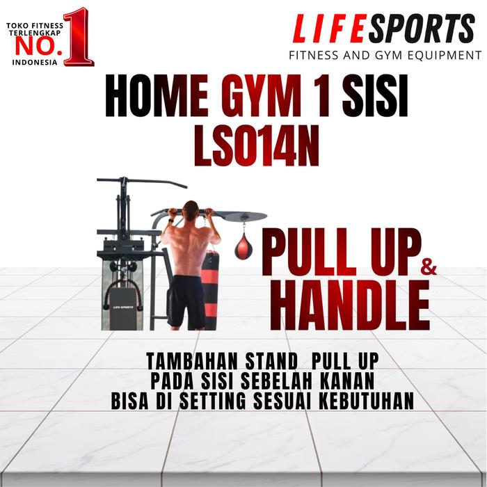 Alat Finess Home Gym lifesports ls014  1Sisi Berat Beban 75kg Plus pull up