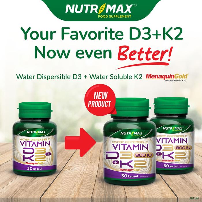 Nutrimax Water Dispersible Vitamin D3 + K2 Kalsium Calcium Kesehatan Tulang Osteoporosis Lansia
