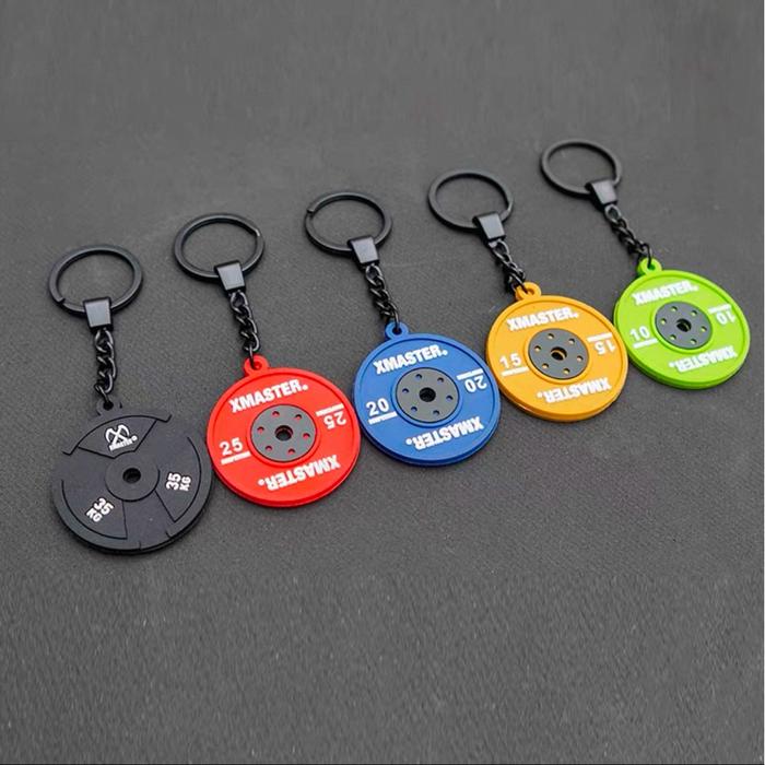 [NEW] Gantungan Kunci Gym XMASTER – Miniatur Bumper Plate PVC | Keychain Unik Pecinta Fitness & Powerlifting - green