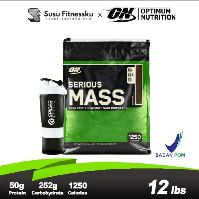 ON Serious Mass 12 lbs Seriousmass Gainer - Vanila, Bonus Shaker